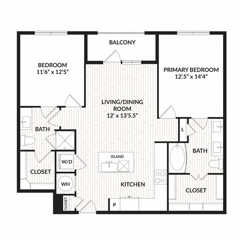 Aura Main Street New Apartments in Lewisville, Texas B2.6 Floor Plan